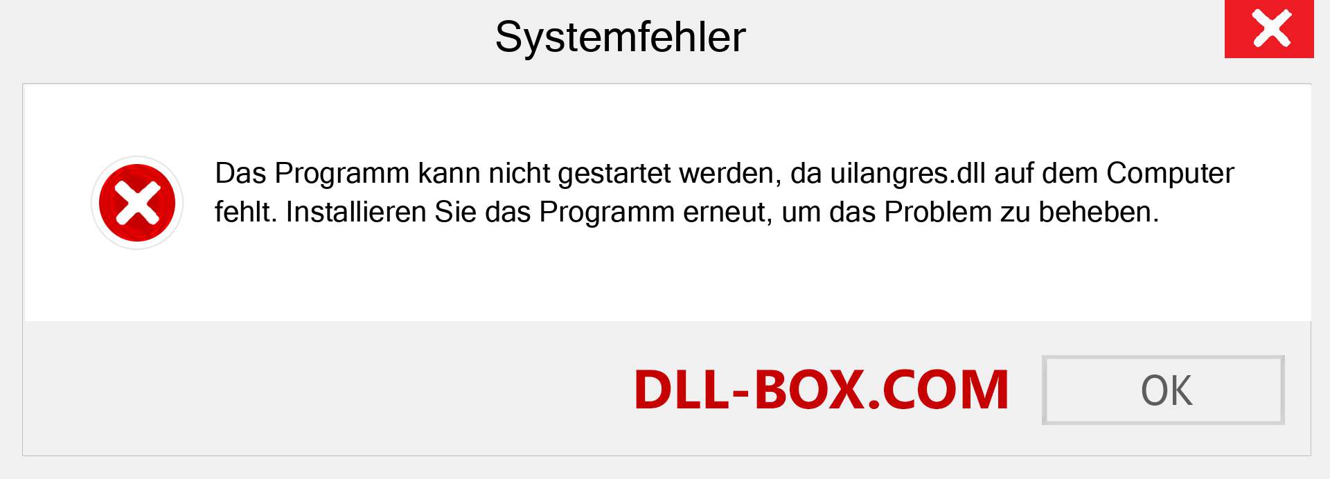 uilangres.dll-Datei fehlt?. Download für Windows 7, 8, 10 - Fix uilangres dll Missing Error unter Windows, Fotos, Bildern