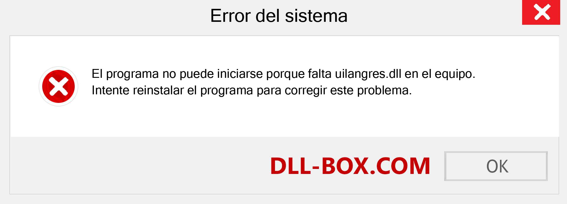 ¿Falta el archivo uilangres.dll ?. Descargar para Windows 7, 8, 10 - Corregir uilangres dll Missing Error en Windows, fotos, imágenes