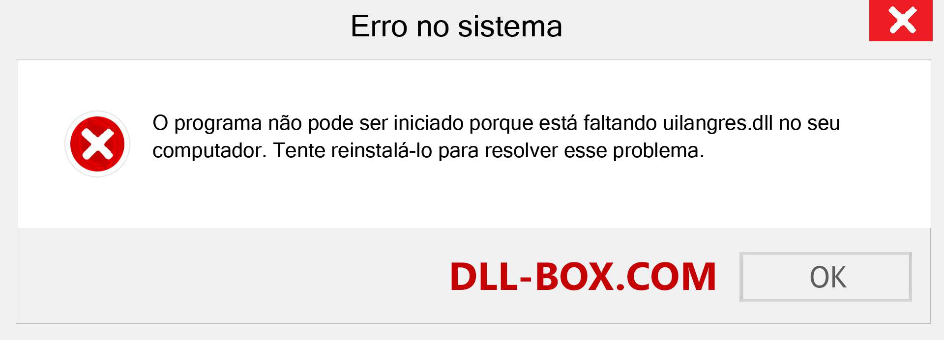 Arquivo uilangres.dll ausente ?. Download para Windows 7, 8, 10 - Correção de erro ausente uilangres dll no Windows, fotos, imagens